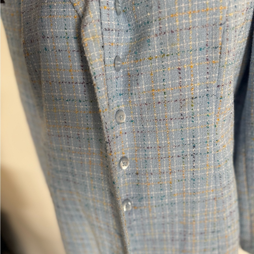 Sag Harbor Light Blue Tweed Blazer Jacket - Picture 3 of 5
